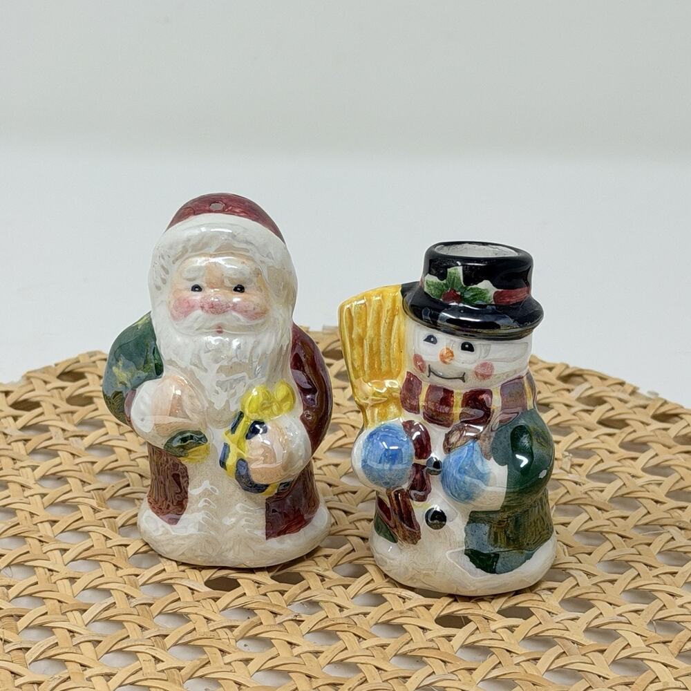 Jerry Elsner Salt Shaker and Toothpick Holder Hand Painted